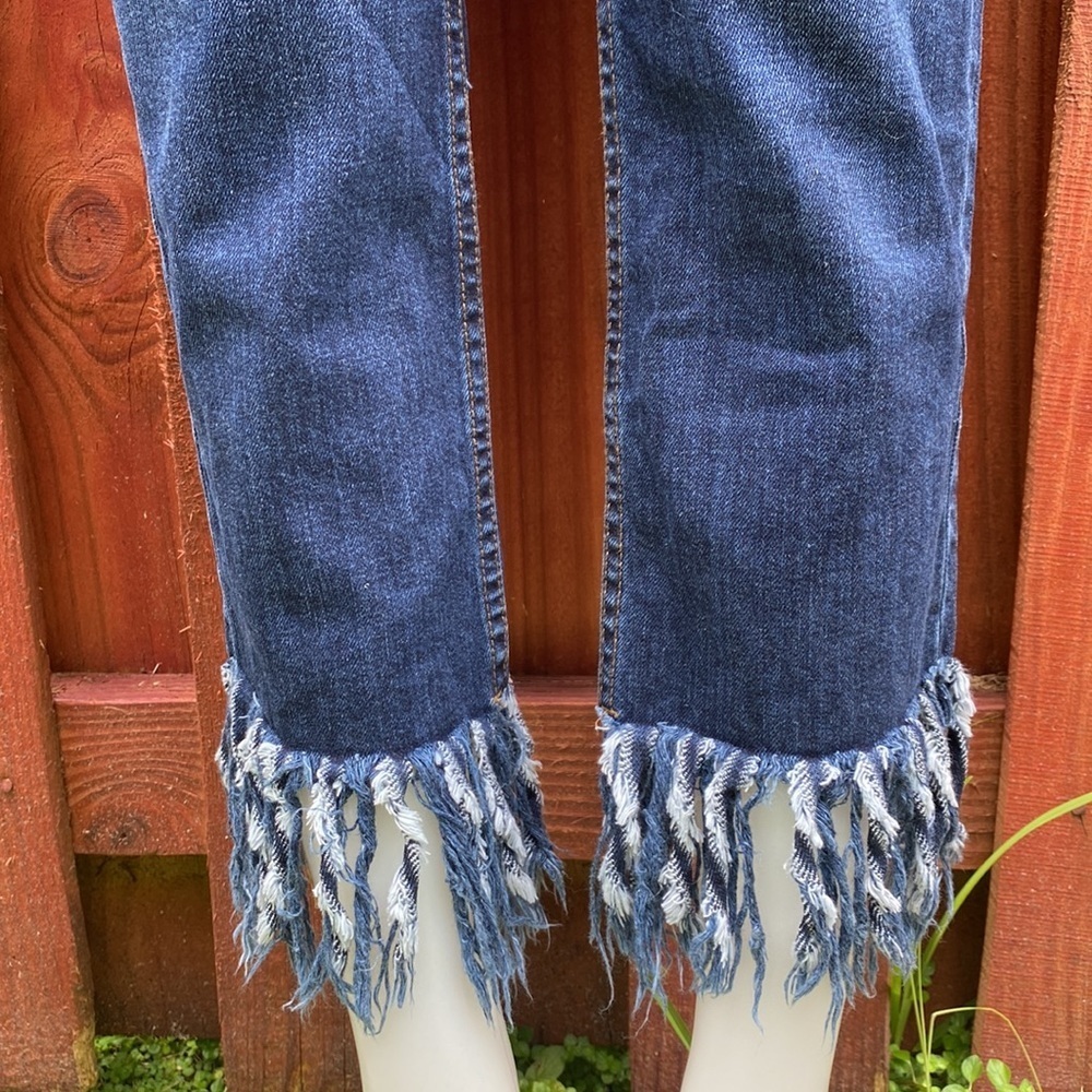 Topshop Dree Fringe Crop Jean Size W28 L 32 - Picture 4 of 8